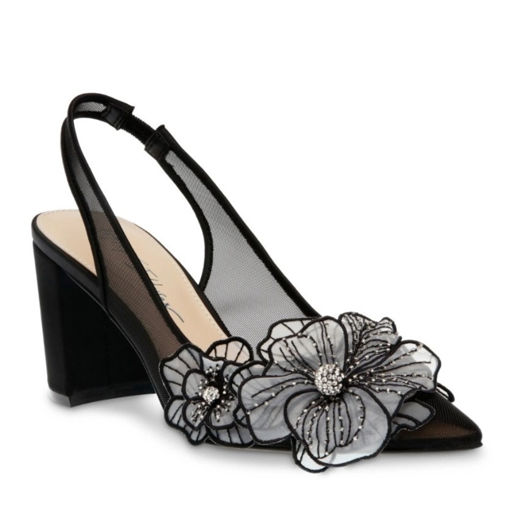 Betsey Johnson Women's Black Petra Slingback Pointed Toe Pump - Size 10M - Picture 1 of 12
